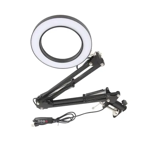 KIMISS 10x Vergrößerungslampe mit LED-Licht und verstellbarer Klemme