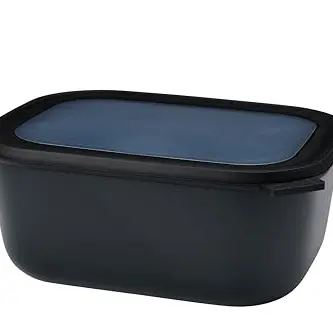 Mepal Cirqula Multi Bowl Rectangular - Vorratsdose mit Deckel - 3000 ml - Nordic Black
