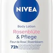 NIVEA Body Lotion Rosenblüte & Pflege, 72h Feuchtigkeit, Körperlotion mit Arganöl (400 ml)
