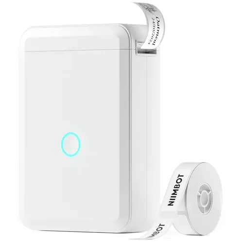 NIIMBOT D110 Etikettendrucker - Tragbarer Bluetooth Labeldrucker für iOS & Android (Weiß)