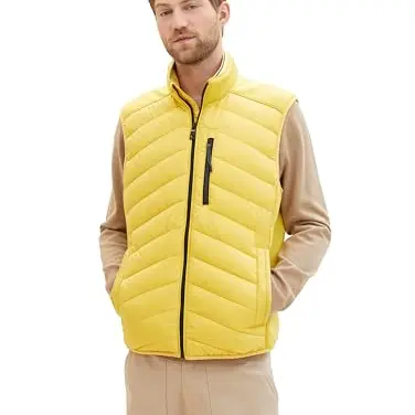 TOM TAILOR Herren Steppweste Primerose Yellow, Größe L