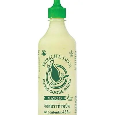 Flying Goose Sriracha Mayonnaise, grüne Chili, pikant, vegan, glutenfrei, 455 ml