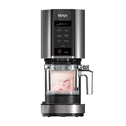 Ninja CREAMi Eismaschine mit 3 Behältern und 7 Programmen für Eis, Gelato, Sorbet und mehr, Schwarz/Silber