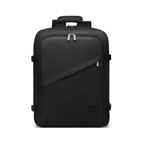 Kono Ryanair Kabinentasche, Handgepäck und Laptop-Rucksack, Schwarz, 45x33x20