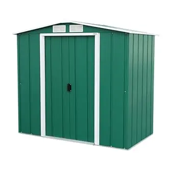 Duramax ECO Metallgerätehaus 6x4 m, wetterfest, wartungsfrei, verstärktes Dach, grün