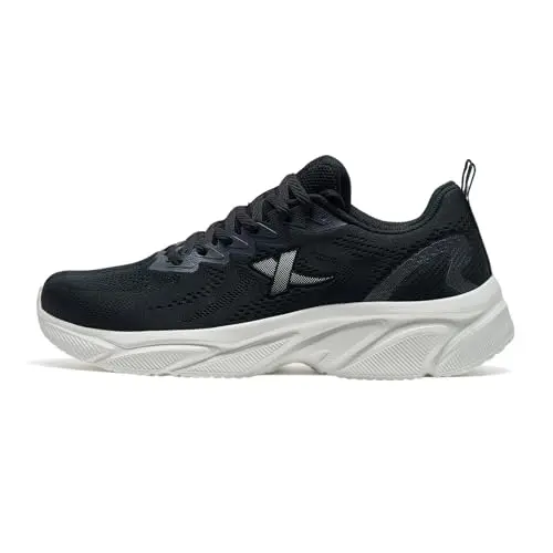 XTEP Herren Laufschuhe, gedämpft, bequem, rutschfest, atmungsaktiv, schwarz, Größe 43