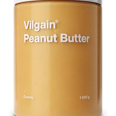 Vilgain Bio Erdnussmus Crunchy 1000 g – Vegane Erdnussbutter ohne Zuckerzusatz & Palmöl