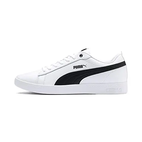 PUMA Damen Smash Wns V2 L Sneaker in Weiß/Schwarz, Größe 39 EU