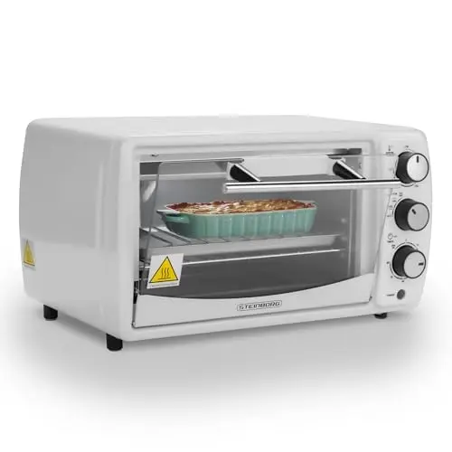 Mini Backofen 13L - 1200W, für Pizza und mehr, 65-230°C, mit Timer und aufklappbarem Krümelblech