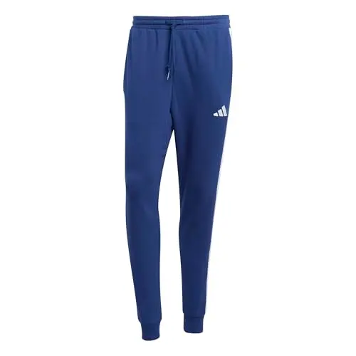 adidas Essentials Three Stripes Pants für Herren, Dunkelblau/Weiß, Größe S