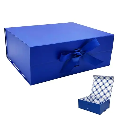 Tekhoho Große Geschenkbox mit Magnetdeckel und Schleife - Ideal für Feiertage, Hochzeit und Geburtstag