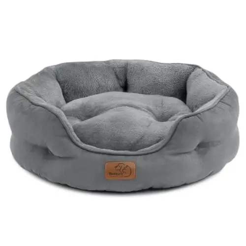 BEDSURE Katzenbett waschbar, 51x48x15cm, mit Innenkissen, für Katzen oder kleine Hunde, Grau