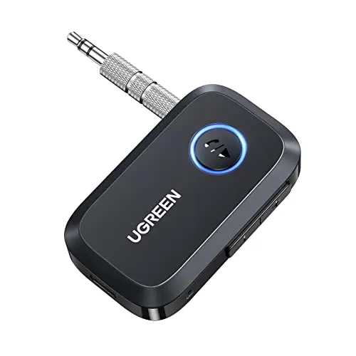 UGREEN Bluetooth Adapter für Auto - Kabelloser Klinkenempfänger mit 15 Stunden Spielzeit