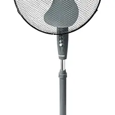 Bestron Standventilator mit 3 Geschwindigkeitsstufen und 75° Oszillation, höhenverstellbar bis 122 cm, Ø 45 cm, grau