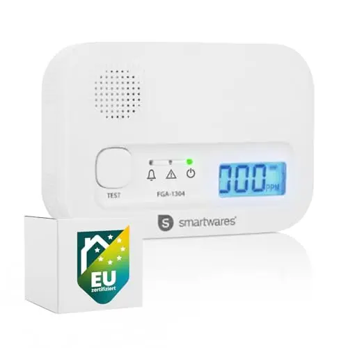 Smartwares Kohlenmonoxidemelder mit Display und Testknopf – 10 Jahre Sensor
