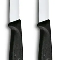 Victorinox Swiss Classic Schäl- und Gemüsemesser Set, 2-teilig, 8 cm, Rostfreier Stahl, Schwarz