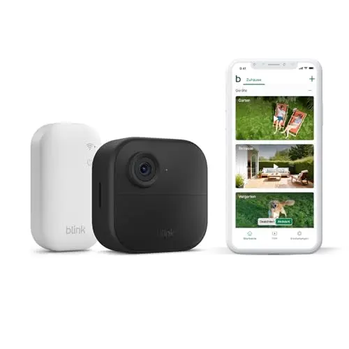 Blink-Kamera Outdoor 4 – Kabellose HD-Sicherheitskamera, 2 Jahre Batterielaufzeit, mit Alexa, IP65, 1-Kamera-System