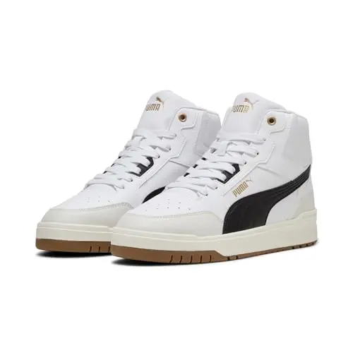 Puma Unisex Shuffle Downtown MidSneaker, Weiß/Schwarz, Größe 39 EU
