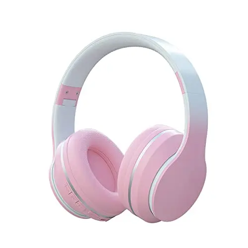 Usoun Bluetooth Kopfhörer Over-Ear für Kinder, kabellos und faltbar, rosa