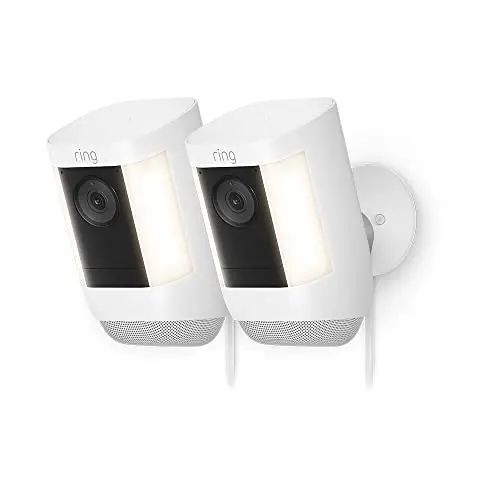 Ring Spotlight Kamera Pro mit Netzstecker – 2K-Video, 3D-Bewegungserkennung, 2 Kameras, kostenlose 30-Tage-Testphase