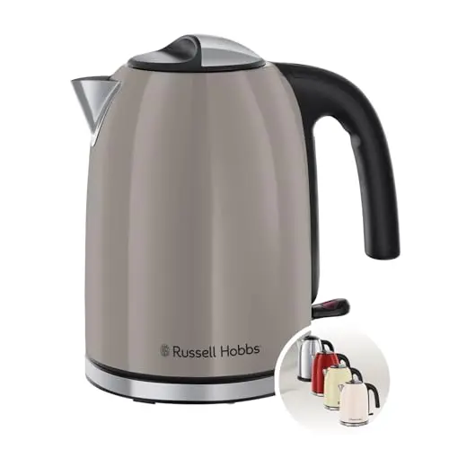 Russell Hobbs Colours Plus Wasserkocher 1,7L Mocha mit Edelstahl-Akzenten und Schnellkochfunktion