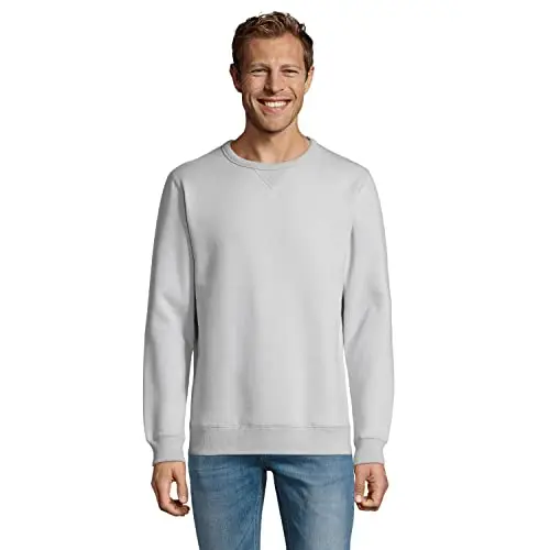 IMPRESSION T-Shirt Herren-Sweatshirt ohne Kapuze, Cremiges Blau, Größe M