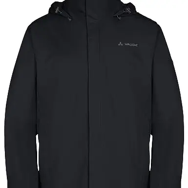 VAUDE Escape Light Herren Regenjacke, wasserdicht, leicht, verstaubar, winddicht, atmungsaktiv – schwarz, Größe L