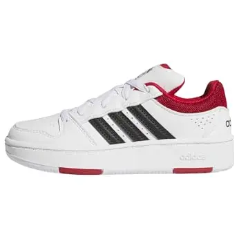 adidas Hoops Classic Schuhe für Kinder, Weiß/Rot/Schwarz, EU 28