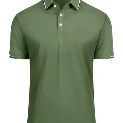 J.VER Herren Polohemd Kurzarm, atmungsaktiv, Sommer, geeignet für Sport, Outdoor, Tennis, Casual, in Grün, XL