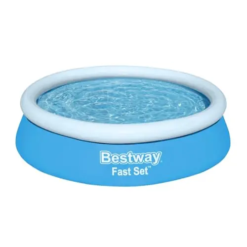 Bestway Fast Set Aufstellpool, Ø 183 x 51 cm, Blau, Rund, 940 L, Selbstaufbau, inkl. Reparaturflicken