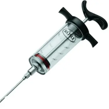 RÖSLE Marinierspritze für 50 ml Fleischmarinade, aus Edelstahl, 22,5 cm, spülmaschinenfest