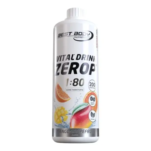 Best Body Nutrition ZEROP Sirup Mango-Grapefruit, zuckerfrei, 1 L