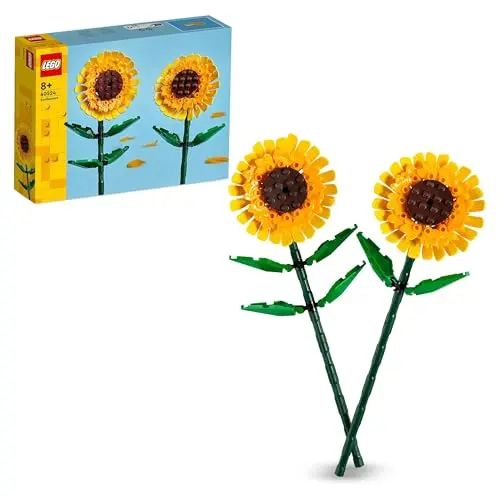 LEGO Botanicals Sonnenblumen - Set mit Kunstblumen für Kinder ab 8 Jahren - Deko für Kinderzimmer oder Geschenk - Kollektion 40524