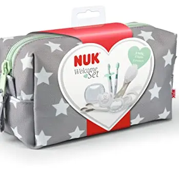 NUK Babypflege Set | Erstausstattung für Neugeborene | 7 Produkte in einer schönen Tasche