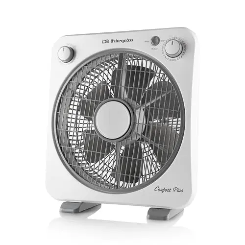 Orbegozo BF 0138 Standventilator mit 6 Lamellen, drehbar, 3 Geschwindigkeiten, Timer 60 Min, 40 W