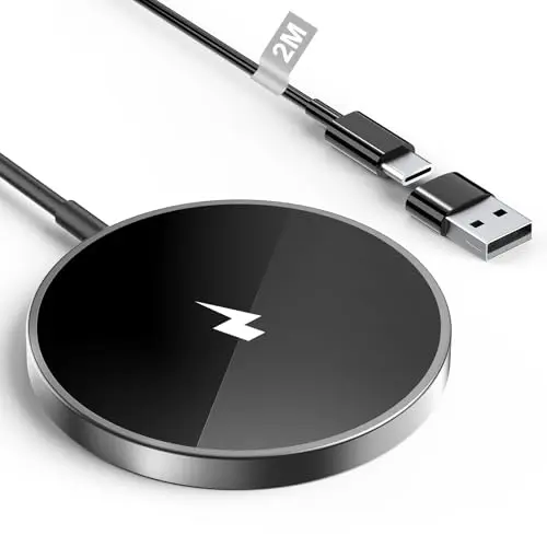 KINPEE 15W Mag-Safe Wireless Charger für iPhone und AirPods, Schwarz