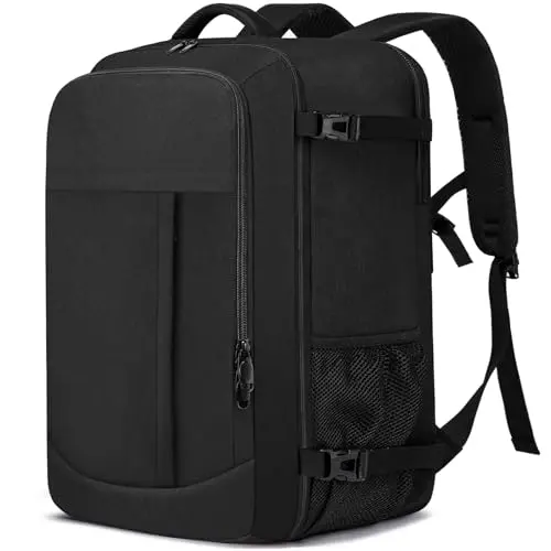 Handgepäck Rucksack 55x40x20cm für Flugreisen, 44L, schwarz, geeignet für 18 Zoll Laptop