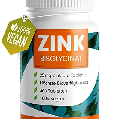 Zink 25mg - 365 vegane Tabletten für optimale Bioverfügbarkeit - Hochdosiert für 1 Jahr - ProFuel