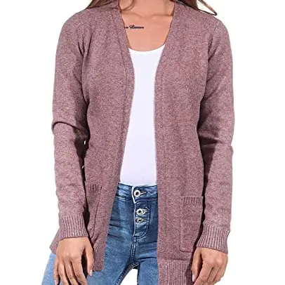 ONLY Damen Strickjacke mit Taschen, Casual Langarm Cardigan, Farben: Rosa, Größe: L