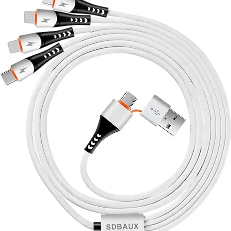 SDBAUX 6-in-1 Multi USB Ladekabel - Schnellladung für iPhone, Samsung, Google, LG, PS5