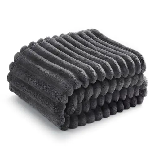 BEDSURE Kuscheldecke Dunkelgrau - Weiche Fleecedecke, 130 x 170 cm, Ideal für Couch und Schlafzimmer