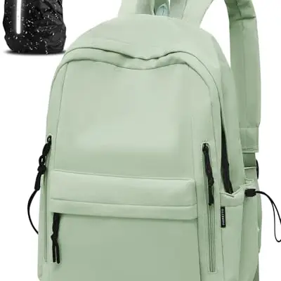 FIORETTO Damen Schulrucksack mit Regenschutz, Laptopfach, Anti-Diebstahl-Tasche – Perfekt für Schule, Uni, Pendeln und Reisen, Rosa