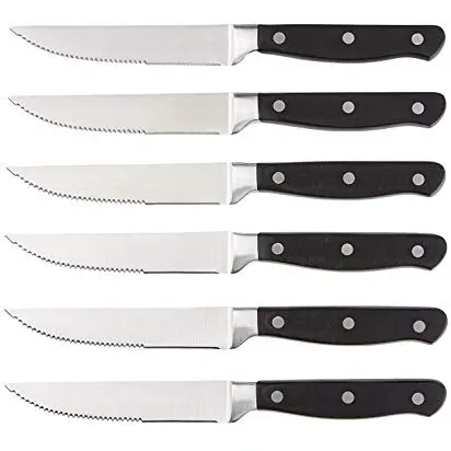 Amazon Basics 8-teiliges Messerset, Schwarz