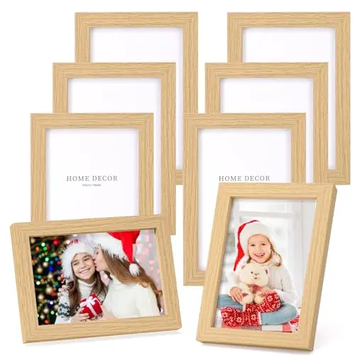 Xialvyu 8er Set Holz Bilderrahmen 6 Zoll (10x15cm) für Fotos und Poster