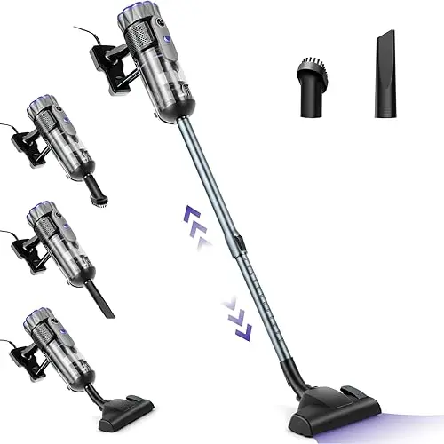 Jetzt-X12 Staubsauger mit Kabel, 600W, 6-in-1 HEPA-Filter für Parkett, Teppich und Fliesen