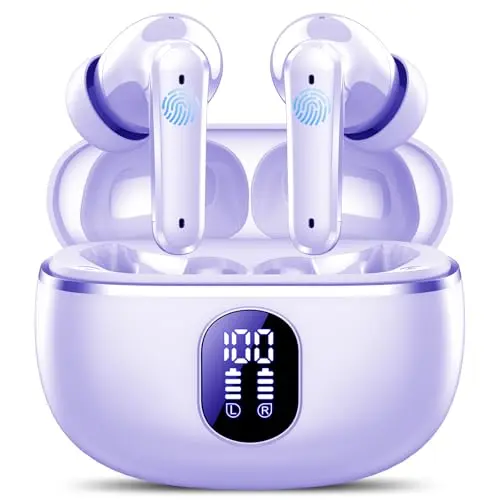 Vamout Bluetooth 5.3 Kabellose In-Ear-Kopfhörer mit Mikrofon (Violett-Grau)