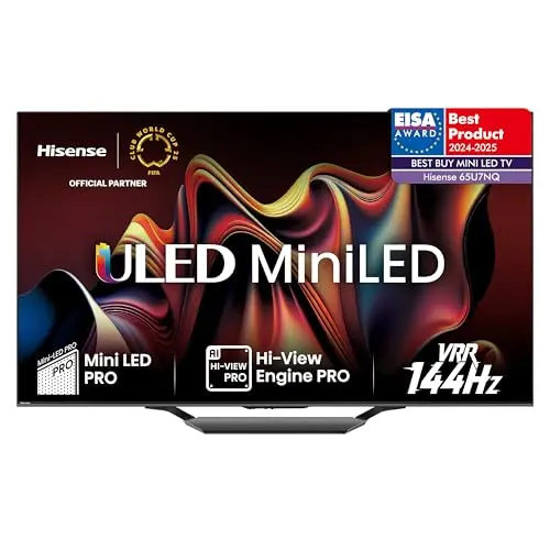 Hisense 65U7NQ 65 Zoll 4K HDR Smart TV, Dolby Vision IQ & Atmos, Bluetooth, Alexa, Anthrazit