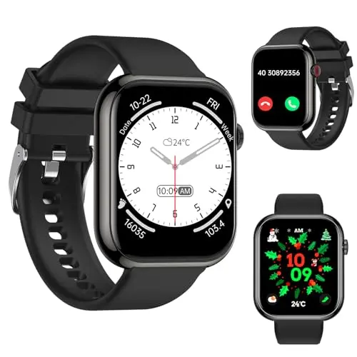 Smartwatch mit Telefonfunktion - 1,85" Fitnessuhr, Herzfrequenz, Schlafmonitor, IP68, 113+ Sportmodi für Android und iOS