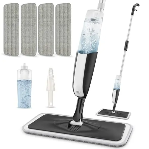 MANGOTIME Sprühwischer mit Wassertank und 4 Wischpads für die meisten Bodenarten