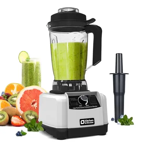 Kitchen in the Box Mixer 1500W, 2L Smoothie Maker mit 8 Klingen und verstellbarer Geschwindigkeit – Ideal für Familienfeiern